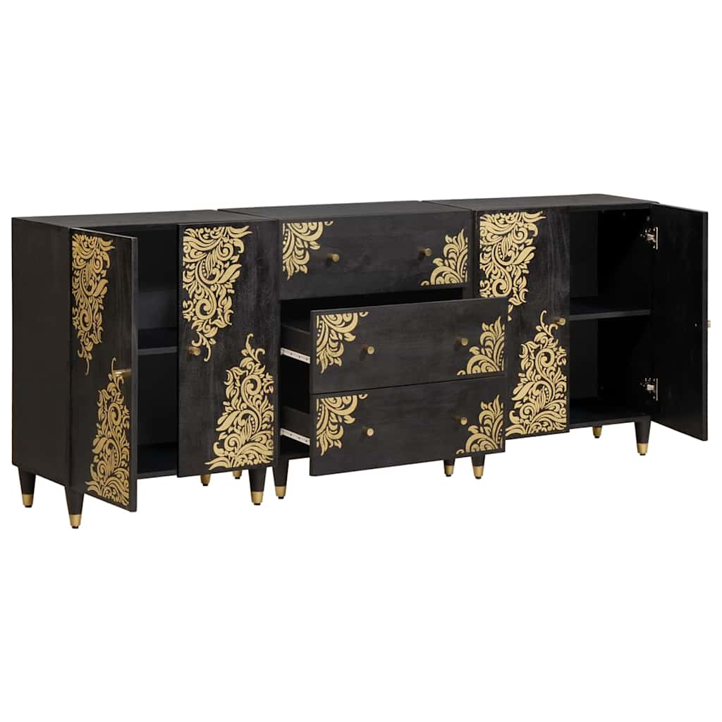 Badezimmerschrank-Set 3 Stk. 180 x 33 x 75 cm Massivholz Mango