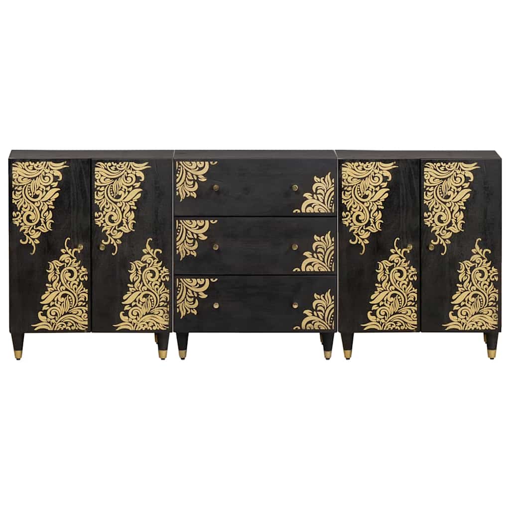 Badezimmerschrank-Set 3 Stk. 180 x 33 x 75 cm Massivholz Mango