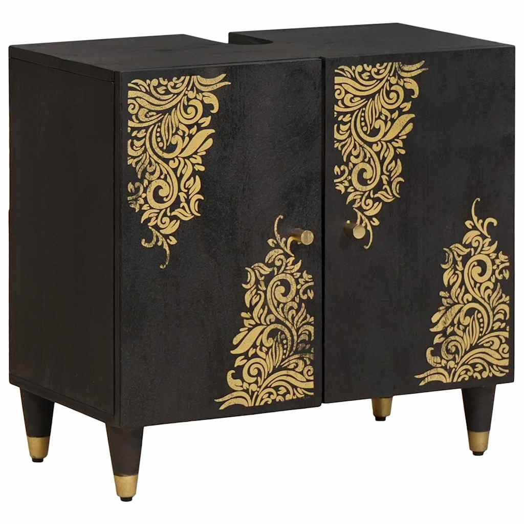 Badezimmerschrank-Set 3 stk. Schwarz 62 x 33 x 58 cm