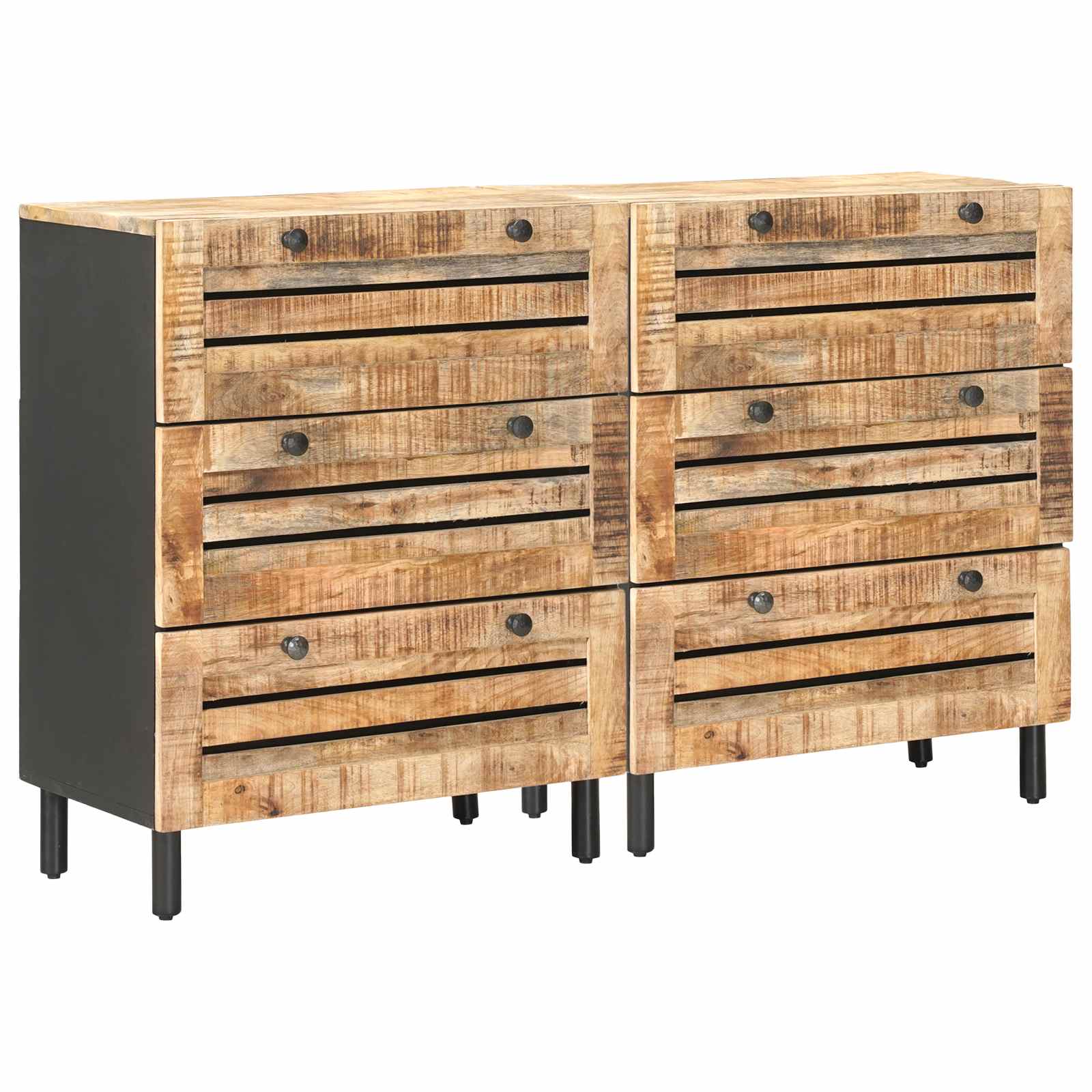 Stauraumschränke 2 Stk. 120 x 33 x 75 cm Massivholz Mango