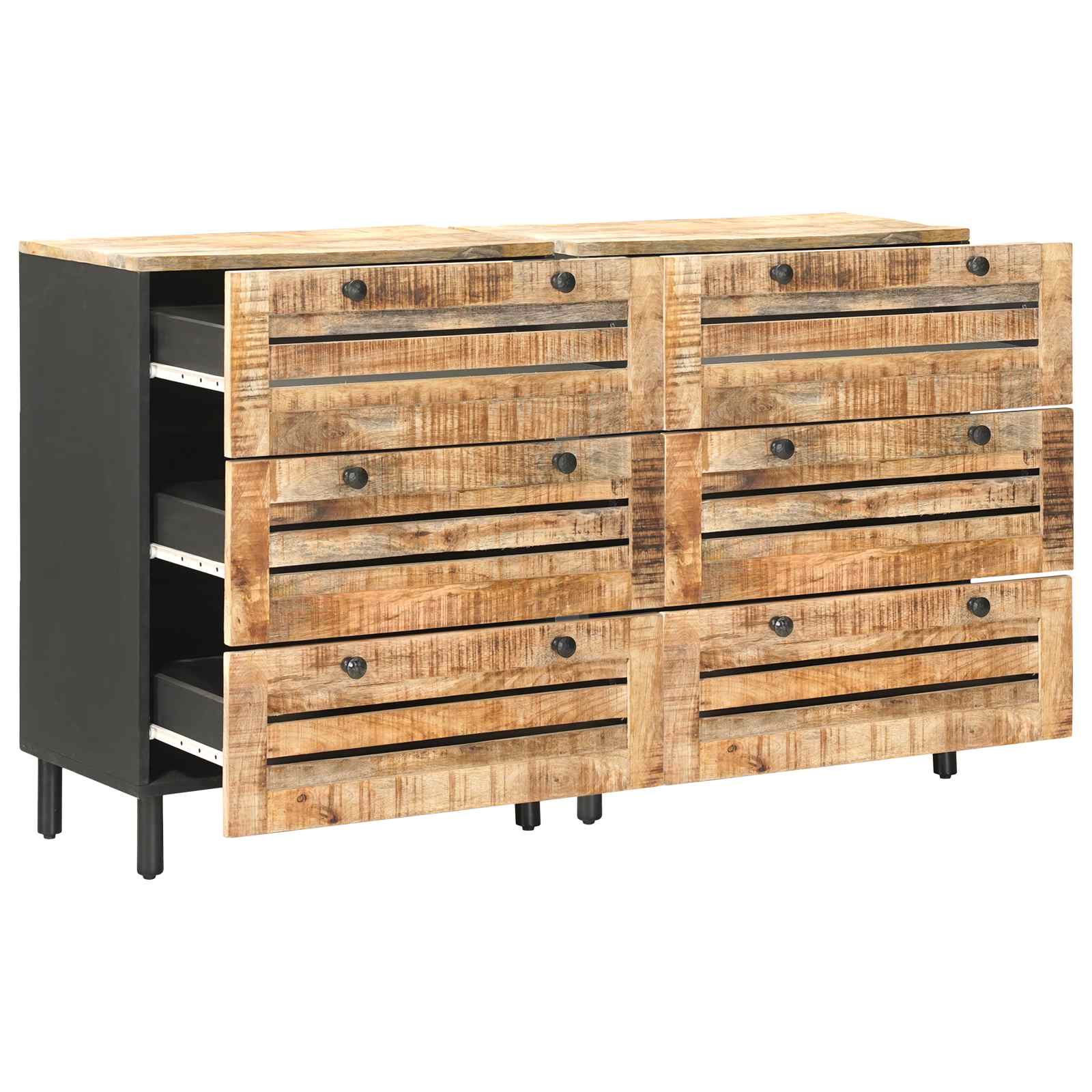 Stauraumschränke 2 Stk. 120 x 33 x 75 cm Massivholz Mango