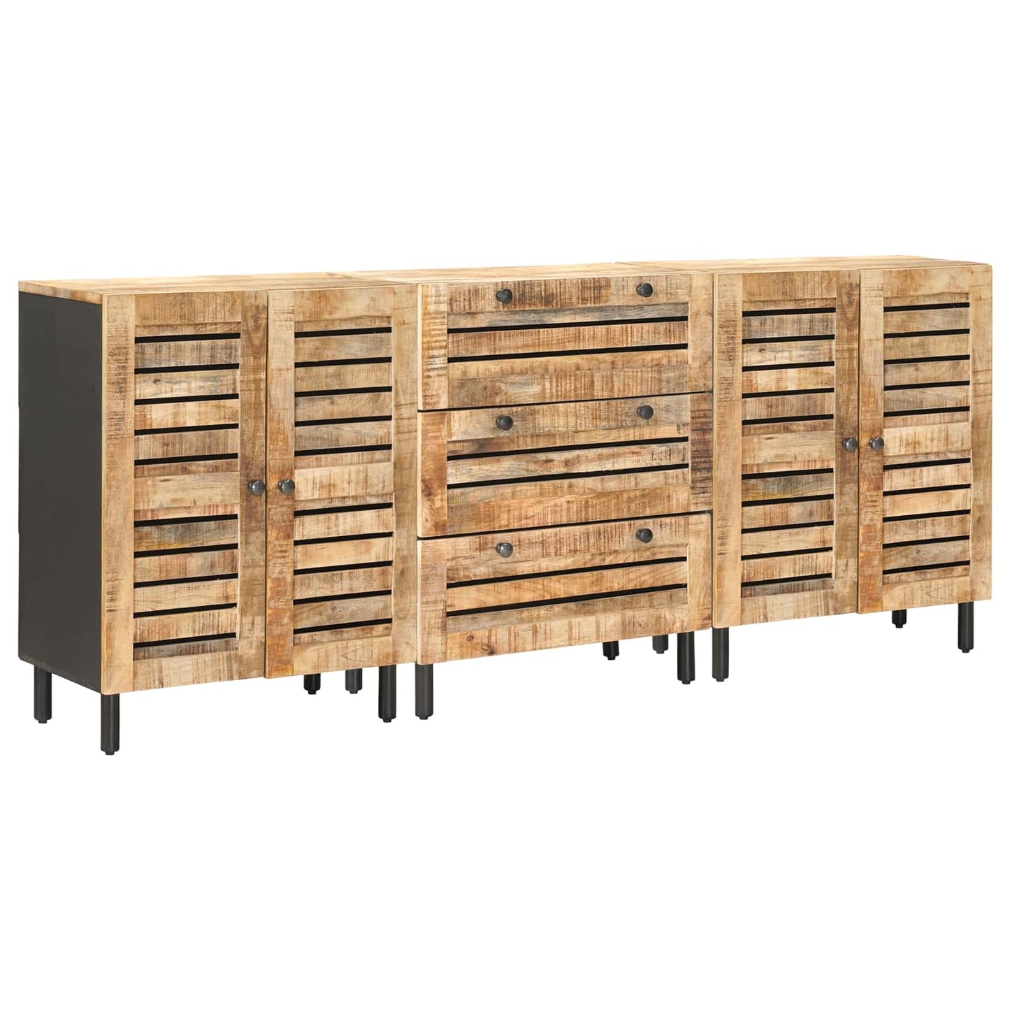 Stauraumschränke 2 pcs Braun 60 x 33,5 x 75 cm Massivholz Mango