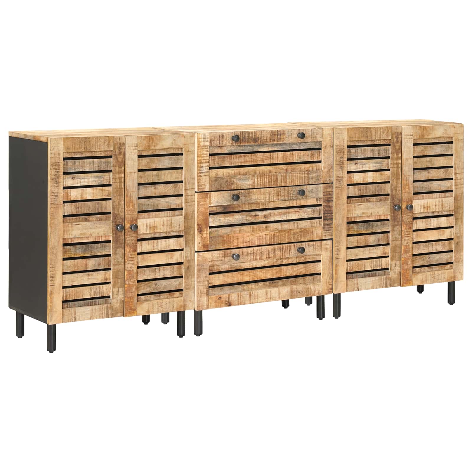 Stauraumschränke 2 pcs Braun 60 x 33,5 x 75 cm Massivholz Mango
