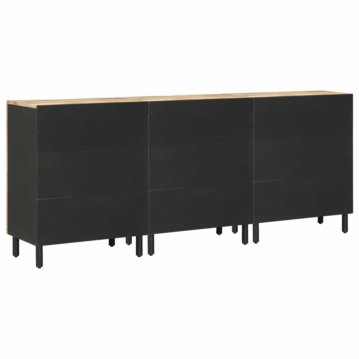 Stauraumschränke 3 stk. 180 x 33 x 75 cm Massivholz Mango Natur