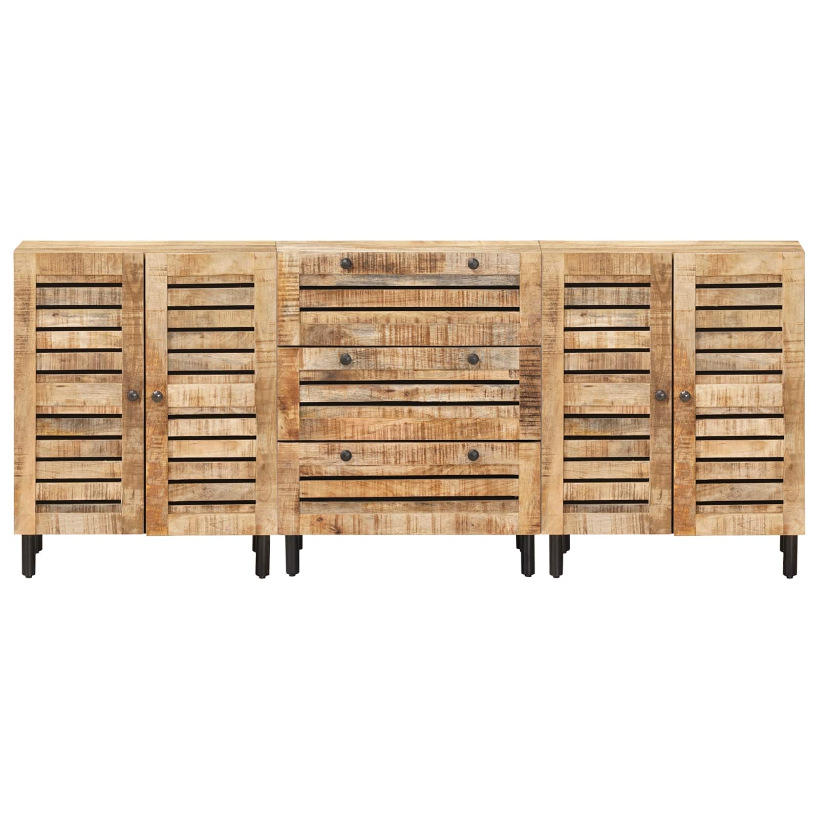 Stauraumschränke 2 pcs Braun 60 x 33,5 x 75 cm Massivholz Mango