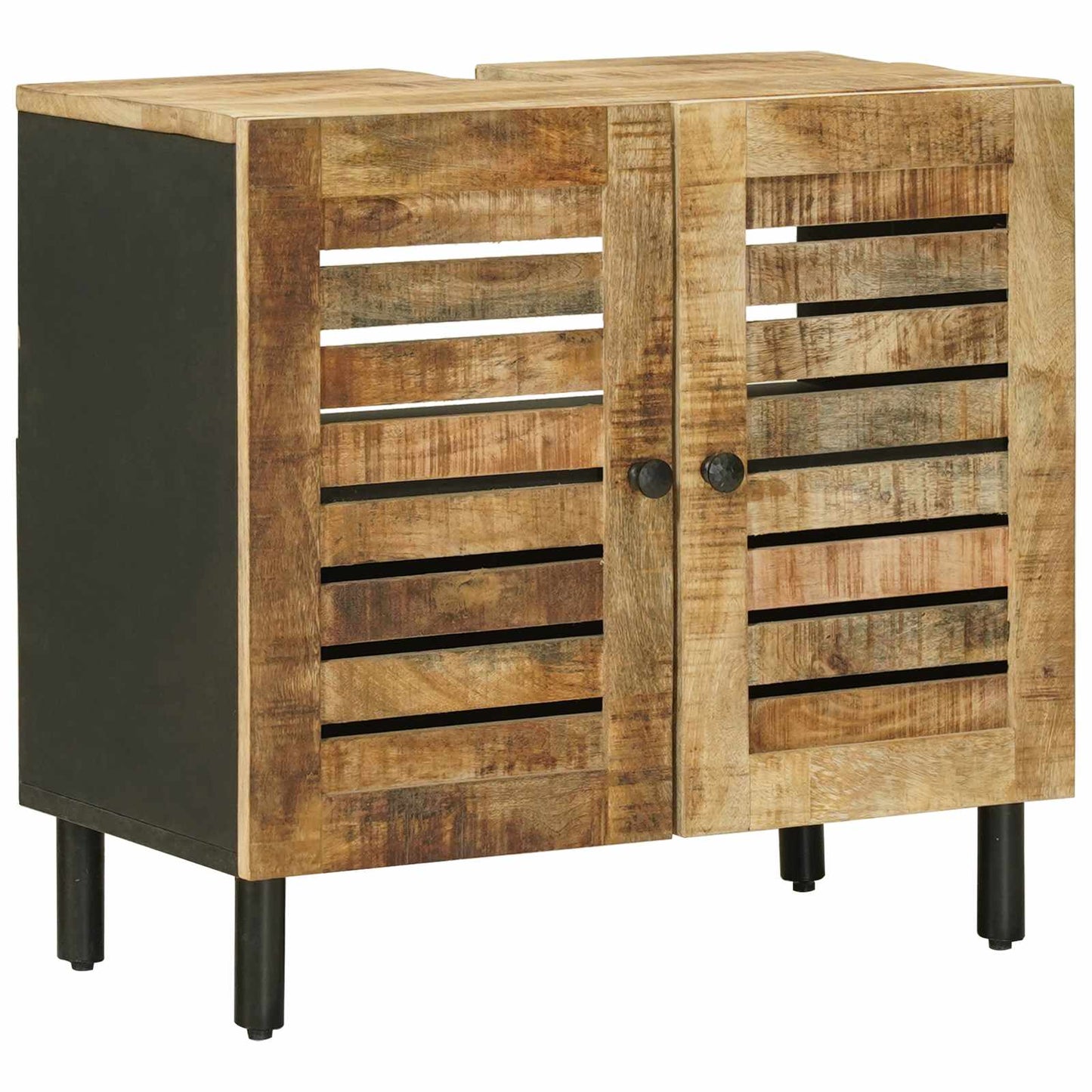 Badezimmerschrank-Set Wandmontiert 2 pcs Massivholz Mango