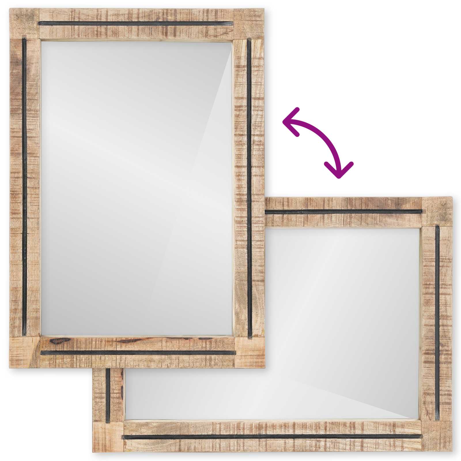 Badezimmerschrank-Set Wandmontiert 2 pcs Massivholz Mango