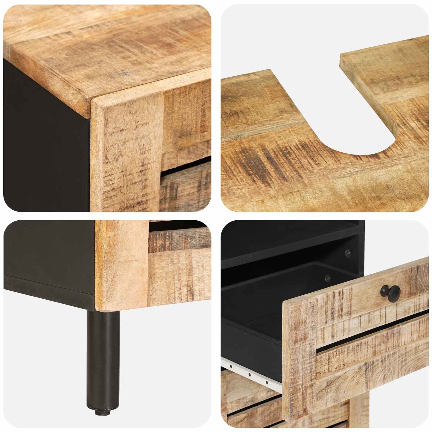 Badezimmerschrank-Set 4 Stk. Natur 38 x 33 x 160 cm