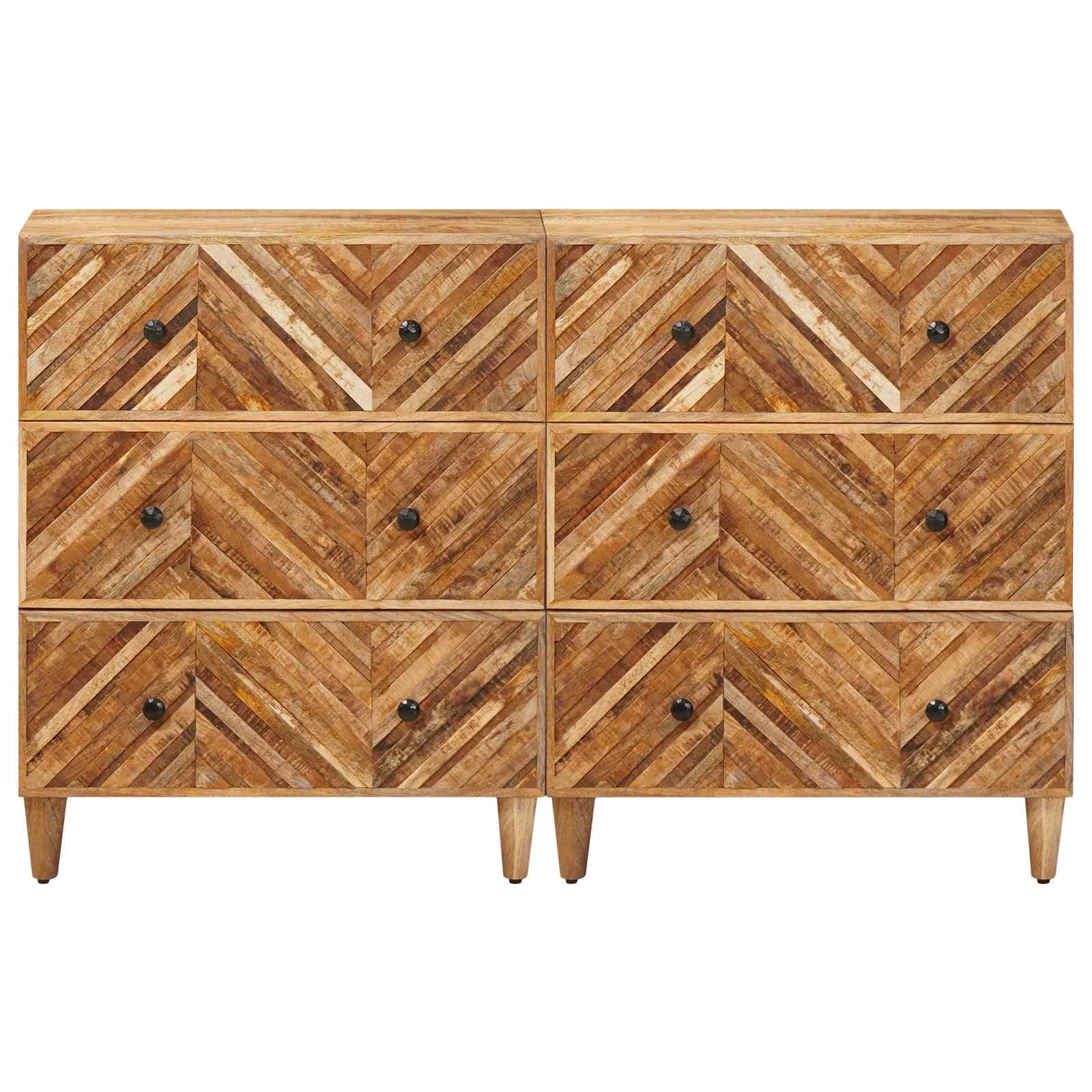 Stauraumschränke 2 stk. 60 x 33,5 x 75 cm Massivholz Mango