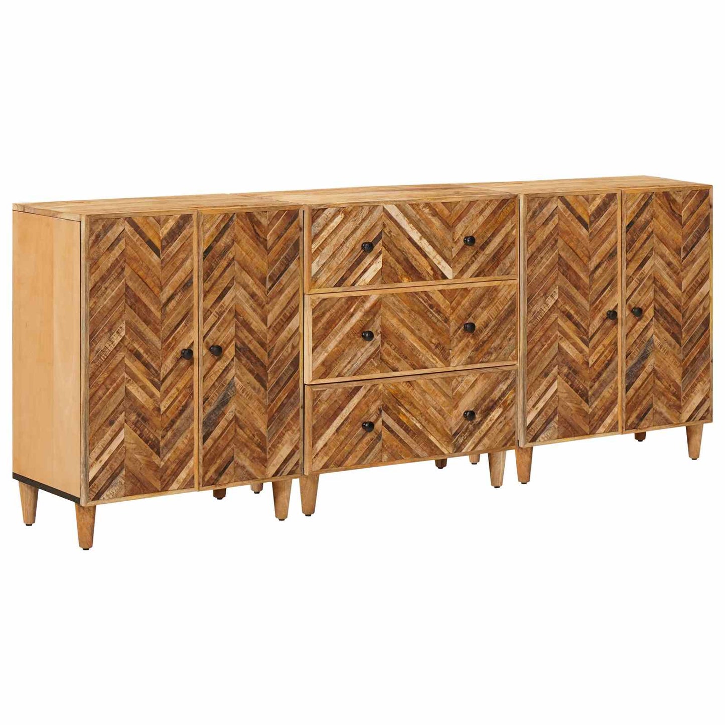 Stauraumschränke 3 stk. 60 x 33,5 x 75 cm Massivholz Mango