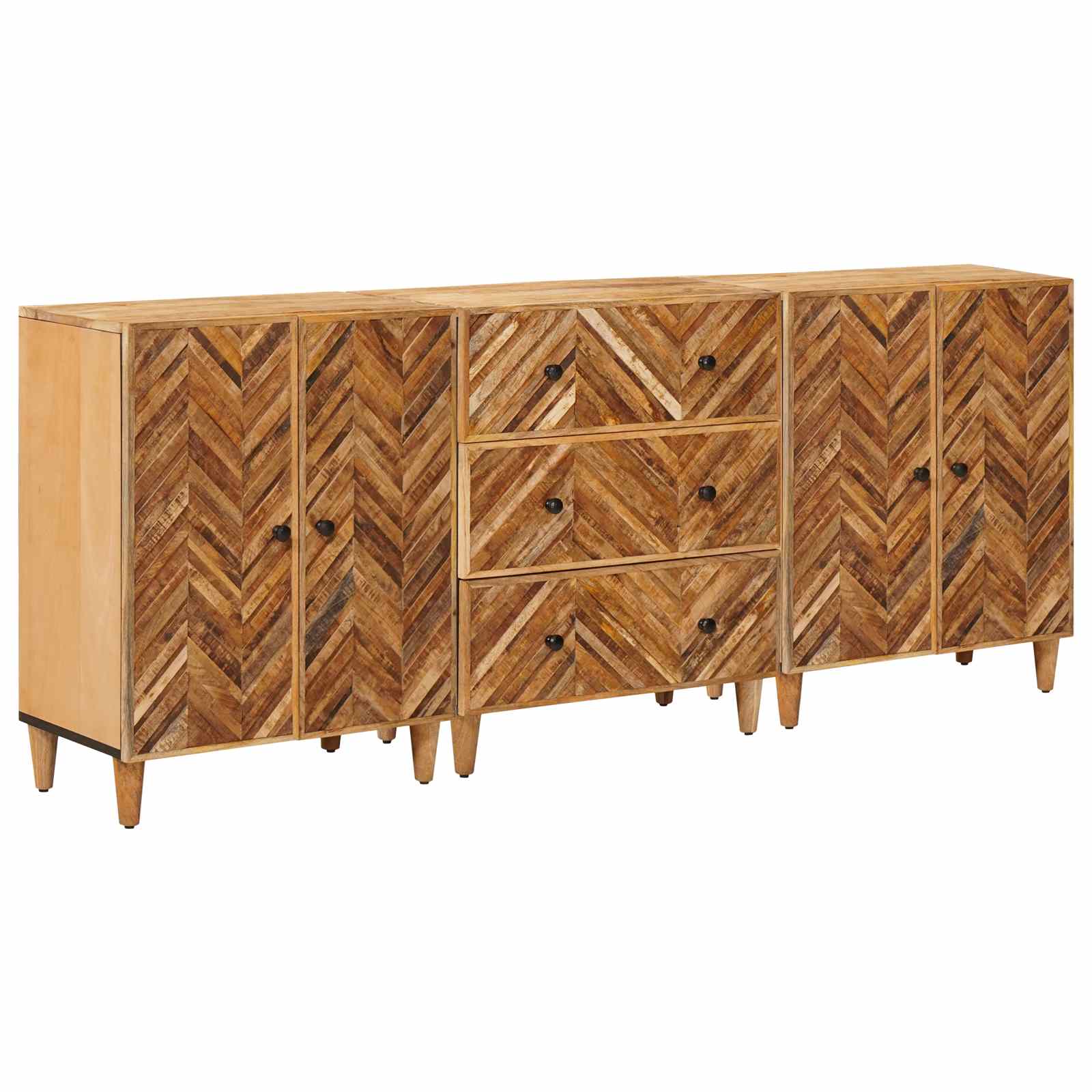 Stauraumschränke 3 stk. 60 x 33,5 x 75 cm Massivholz Mango