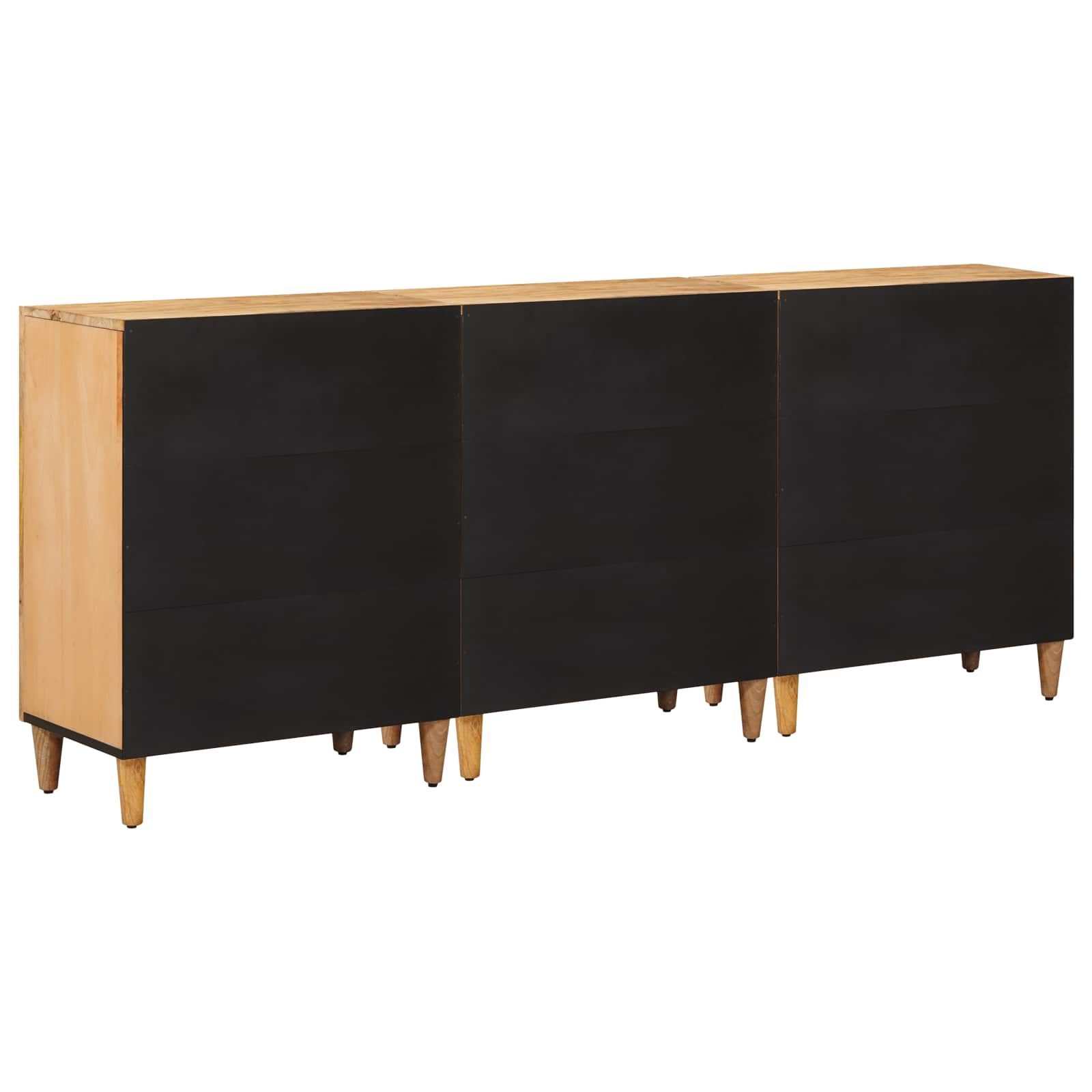 Stauraumschränke 3 stk. 60 x 33,5 x 75 cm Massivholz Mango