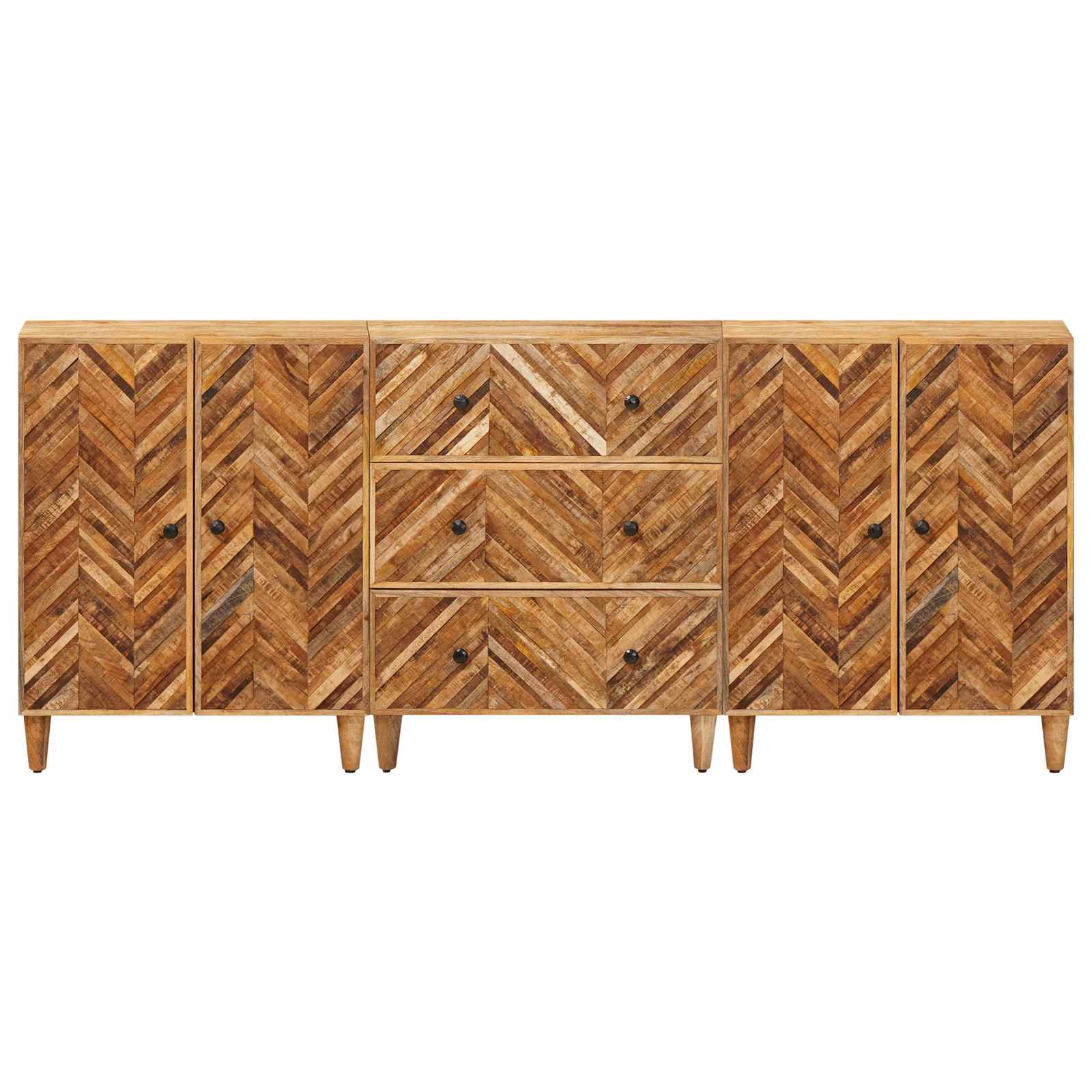 Stauraumschränke 3 stk. 60 x 33,5 x 75 cm Massivholz Mango