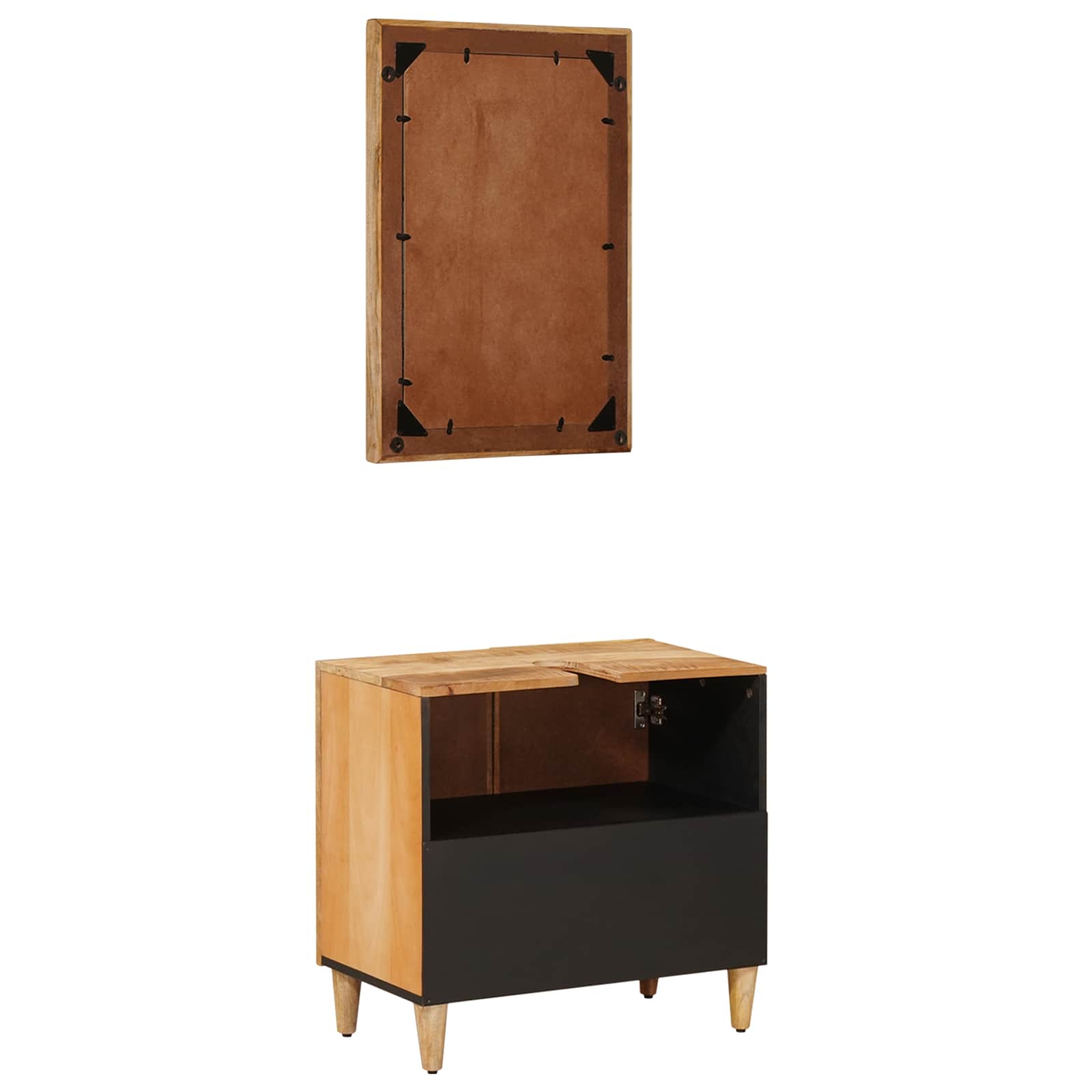Badezimmerschrank-Set 2 stk. 62 x 33 x 58 cm Massivholz Mango