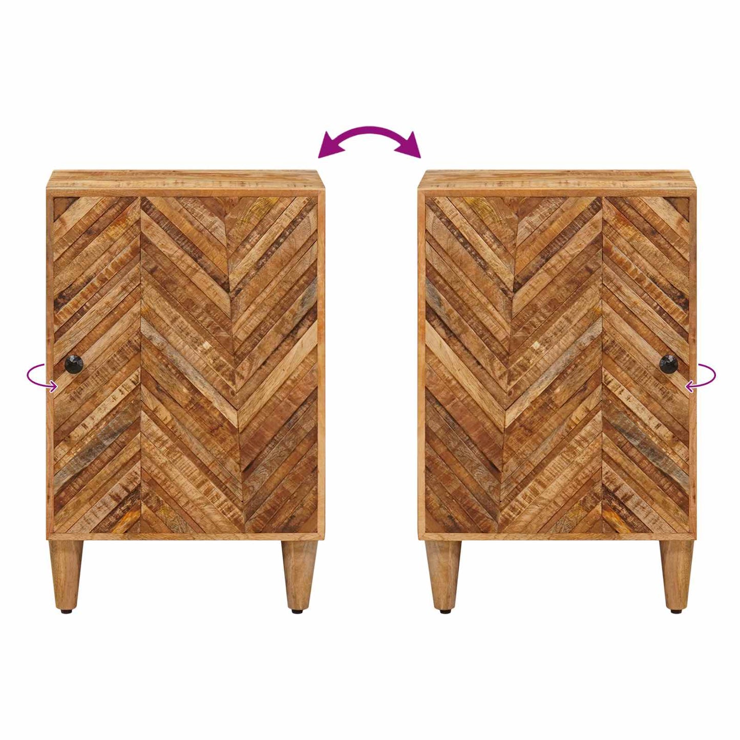 Badezimmerschrank-Set 4 stk. 62 x 33 x 58 cm Massivholz Mango