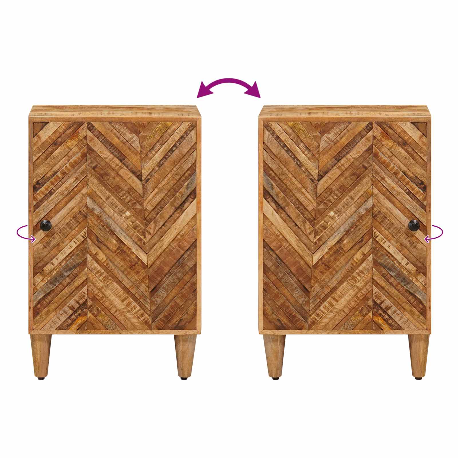 Badezimmerschrank-Set 4 stk. 62 x 33 x 58 cm Massivholz Mango