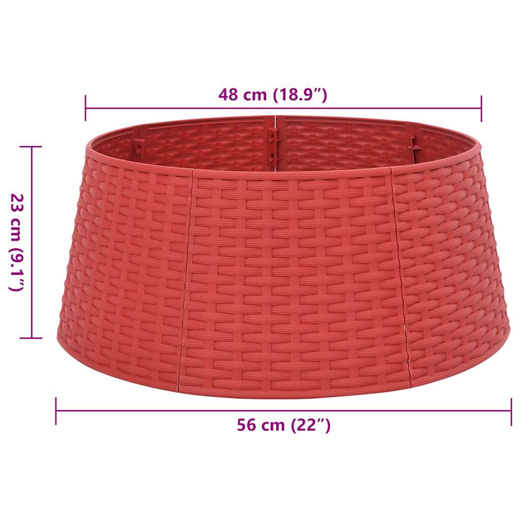 Jupe de sapin de Noël rouge Ø56x23 cm en plastique