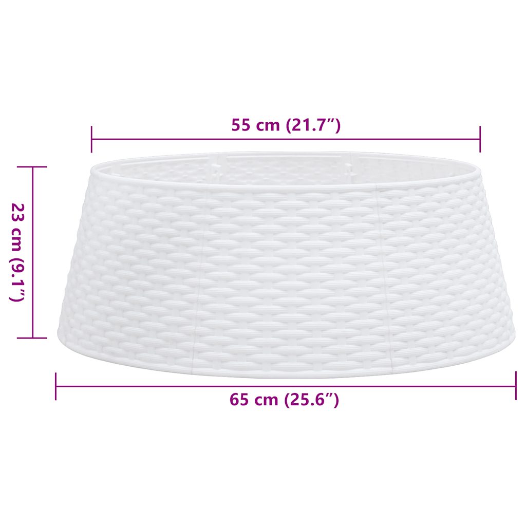 Jupe de sapin de Noël blanc Ø65x23 cm en plastique