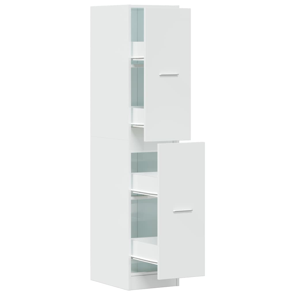 Armoire d'apothicaire blanc brillant 30x41x144,5 cm en bois