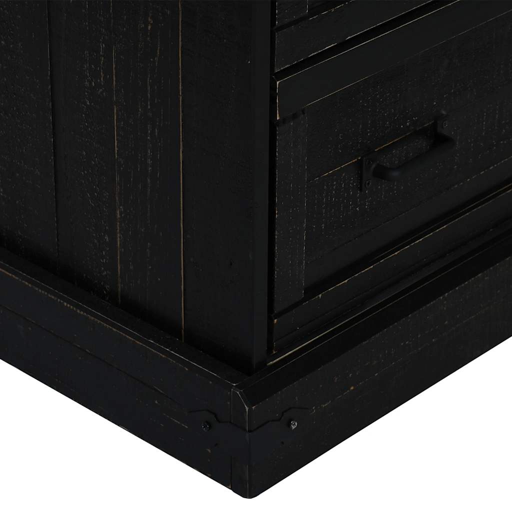 Armoire à vin HALDEN avec étagères à vin, porte coulissante, pin noir