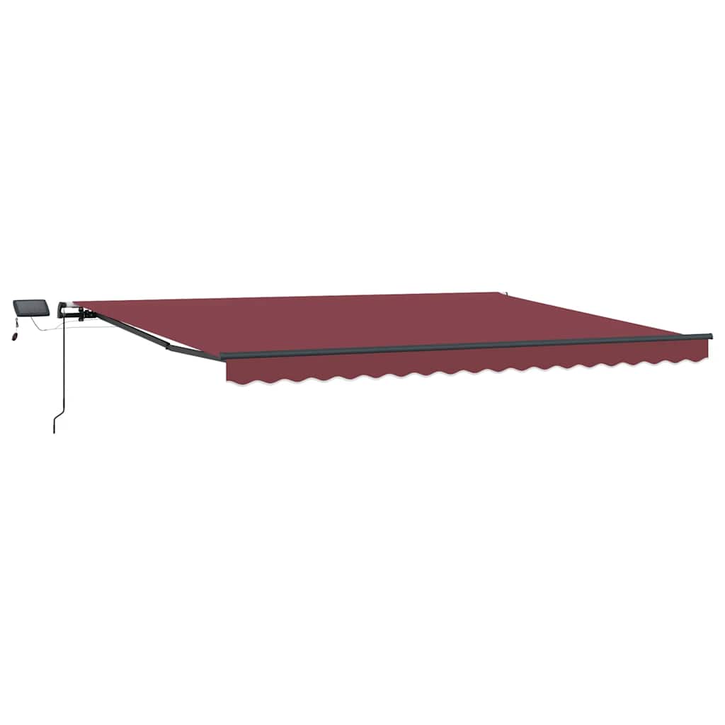 Markise Manuell mit LEDs Weinrot 400x300 cm