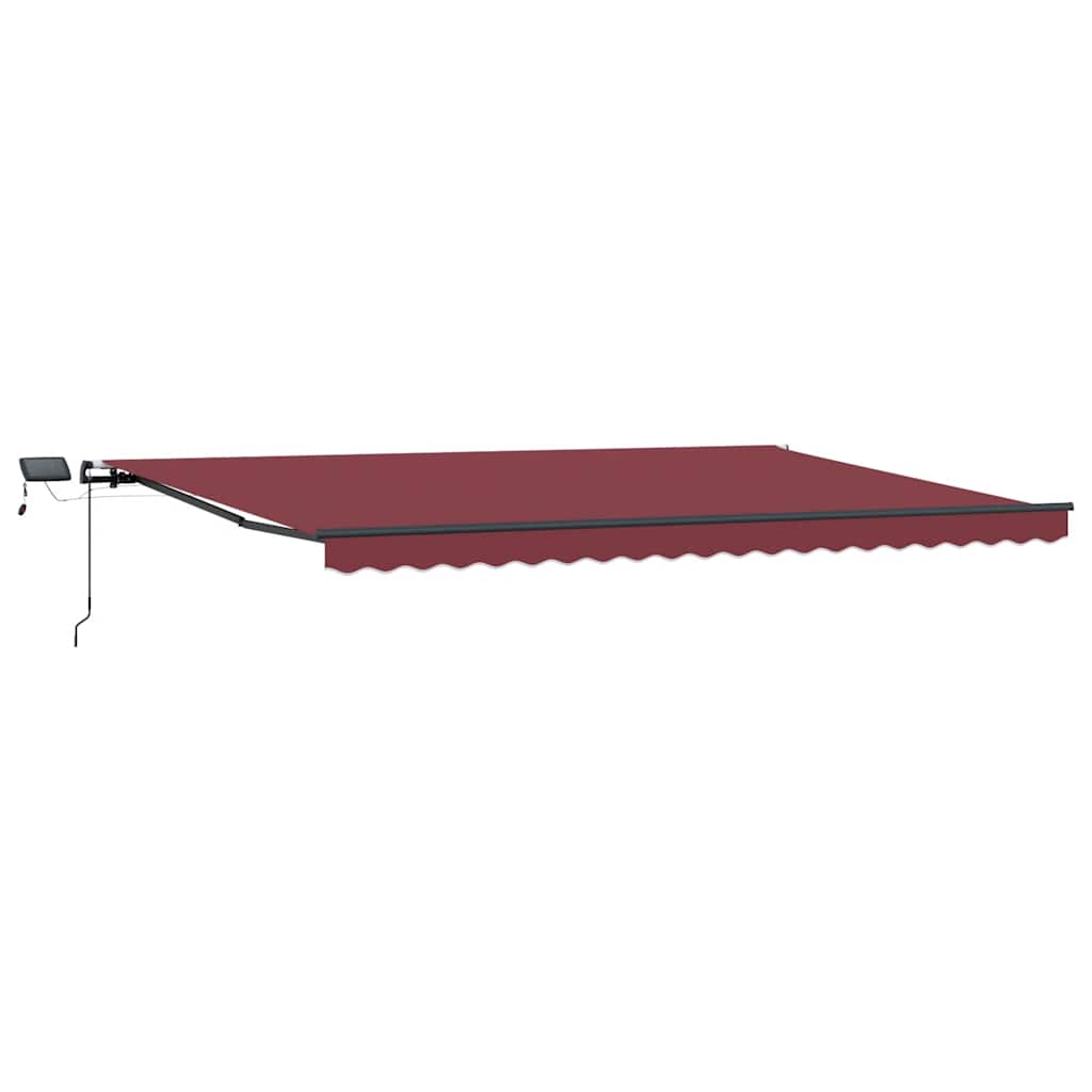 Markise Manuell mit LEDs Weinrot 500x300 cm