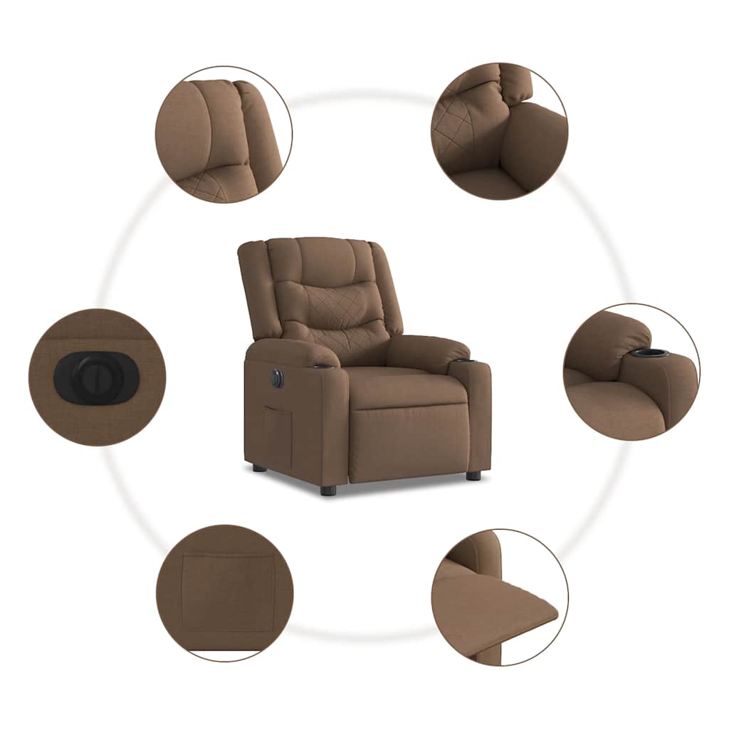 Relaxsessel Elektrisch Braun Stoff