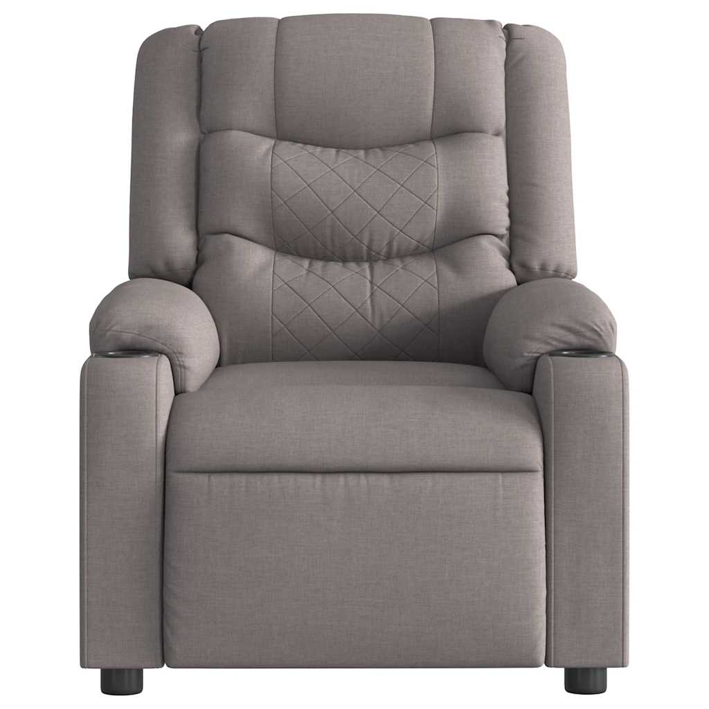 Fauteuil inclinable électrique en tissu taupe