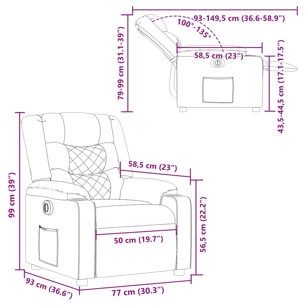 Relaxsessel Elektrisch Creme Stoff