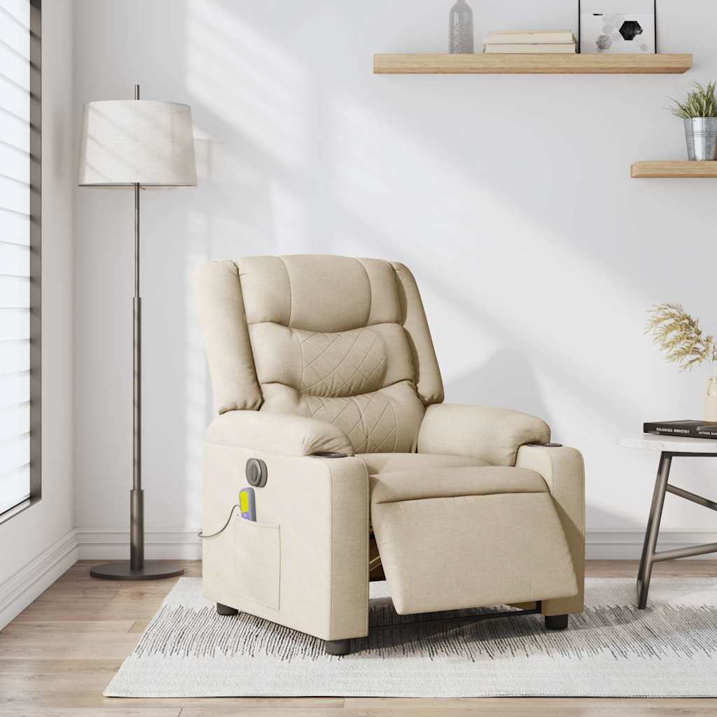 Massagesessel Elektrisch Creme Stoff
