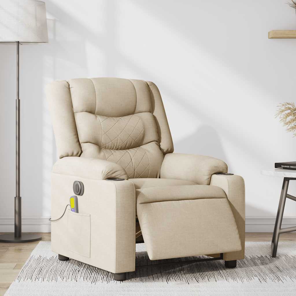Massagesessel Elektrisch Creme Stoff