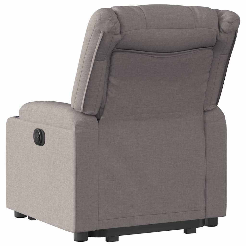 Fauteuil relax avec aide à la verticalisation en tissu taupe