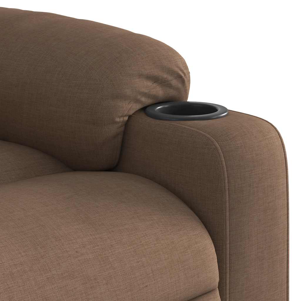 Massagesessel mit Aufstehhilfe Braun Stoff