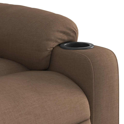 Massagesessel mit Aufstehhilfe Braun Stoff