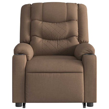 Massagesessel mit Aufstehhilfe Braun Stoff