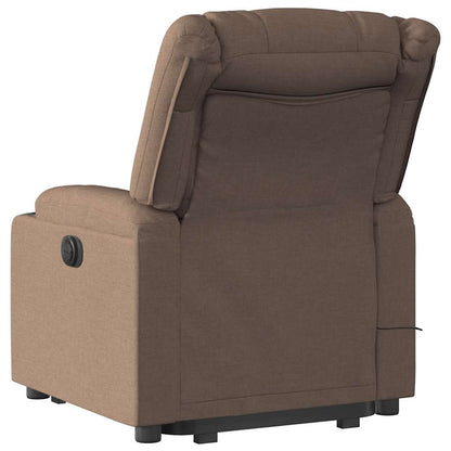 Massagesessel mit Aufstehhilfe Braun Stoff