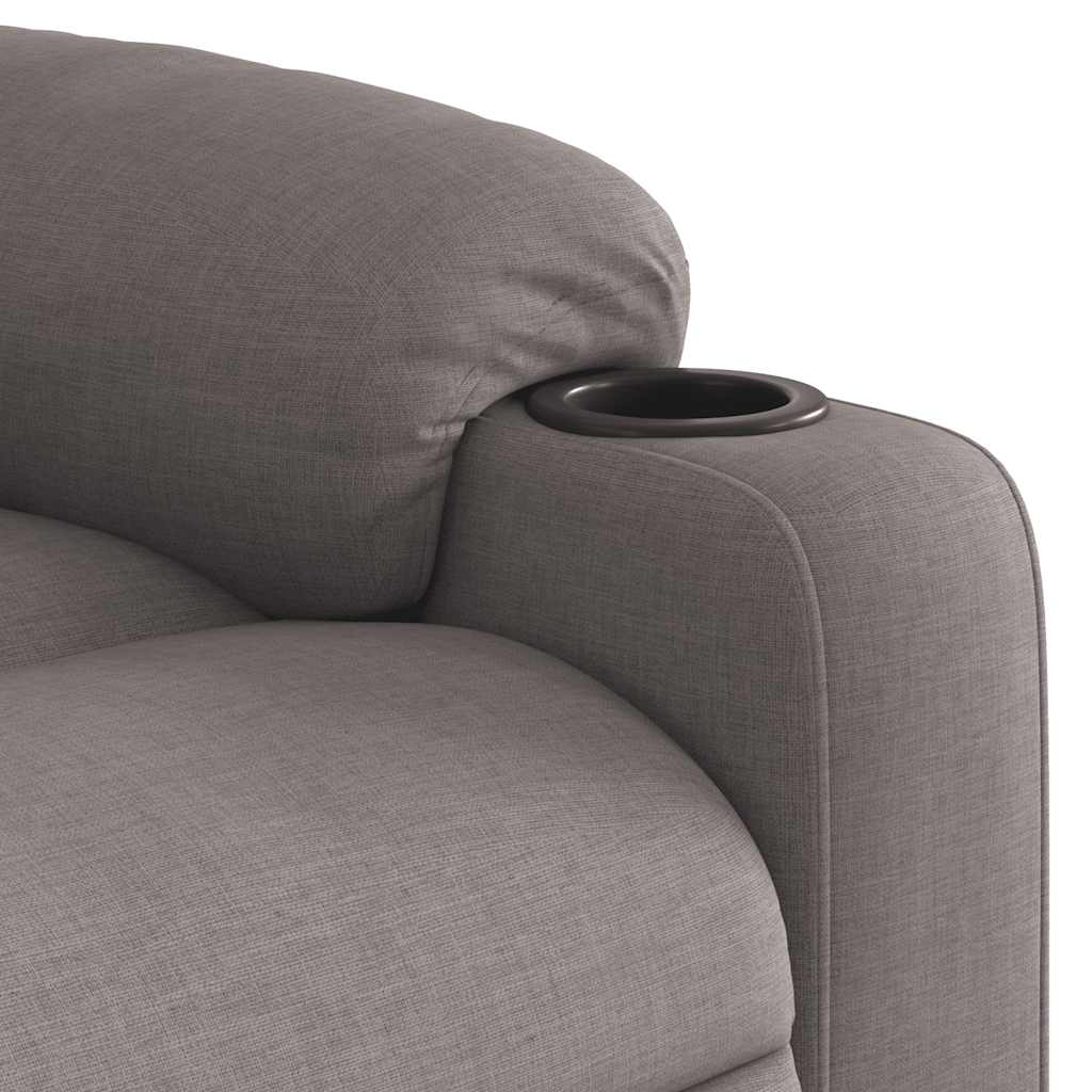 Massagesessel mit Aufstehhilfe Taupe Stoff