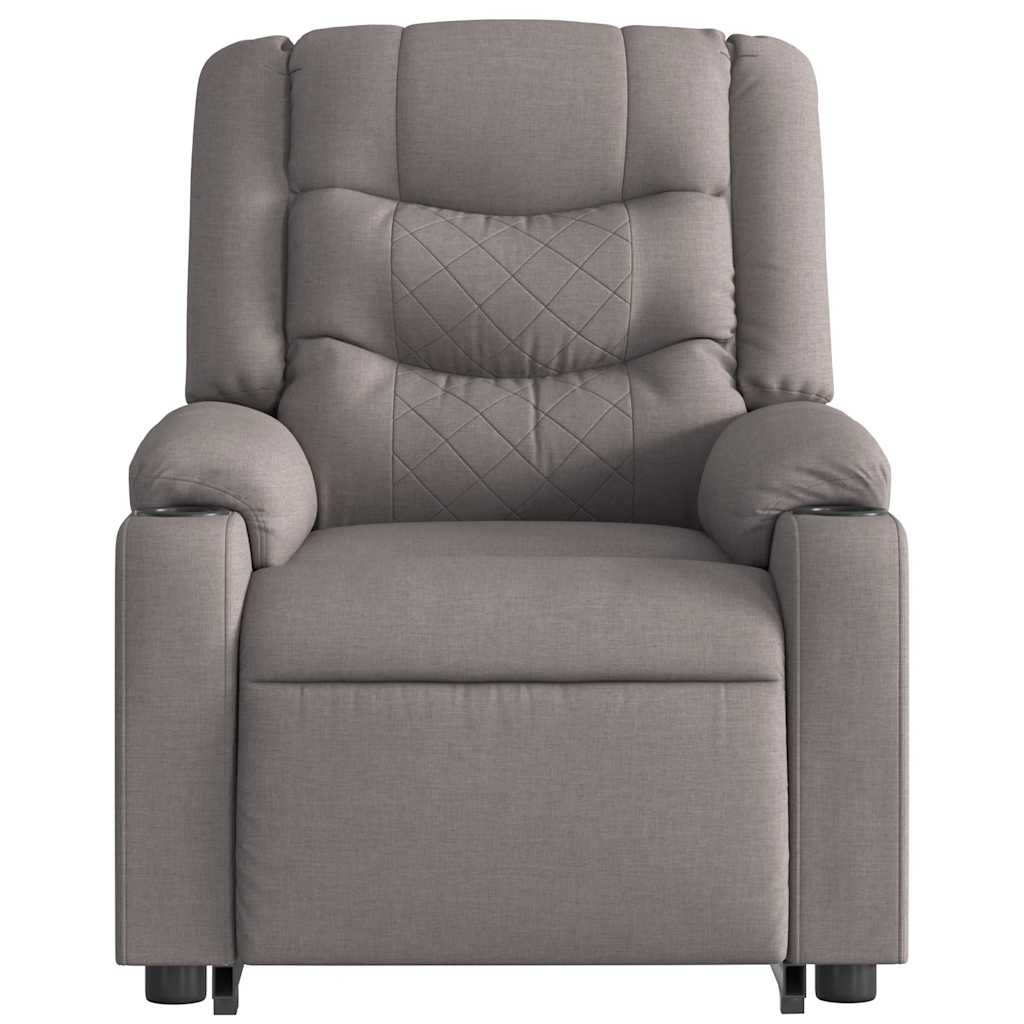 Massagesessel mit Aufstehhilfe Taupe Stoff