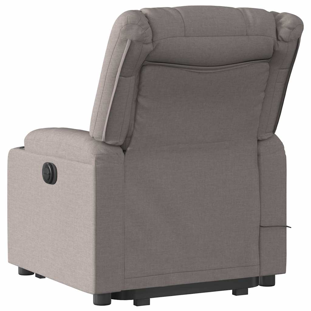 Massagesessel mit Aufstehhilfe Taupe Stoff