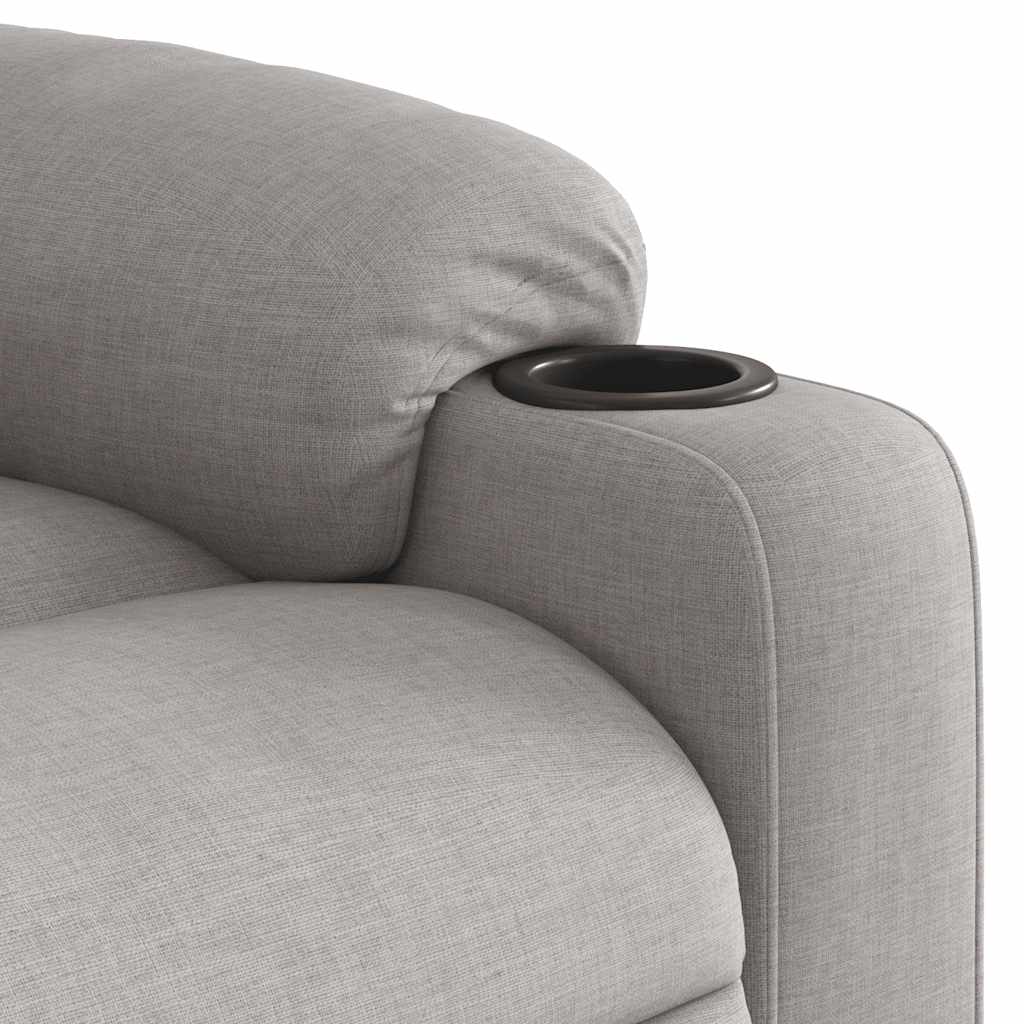 Fauteuil de massage avec aide à la verticalisation en tissu gris nuage