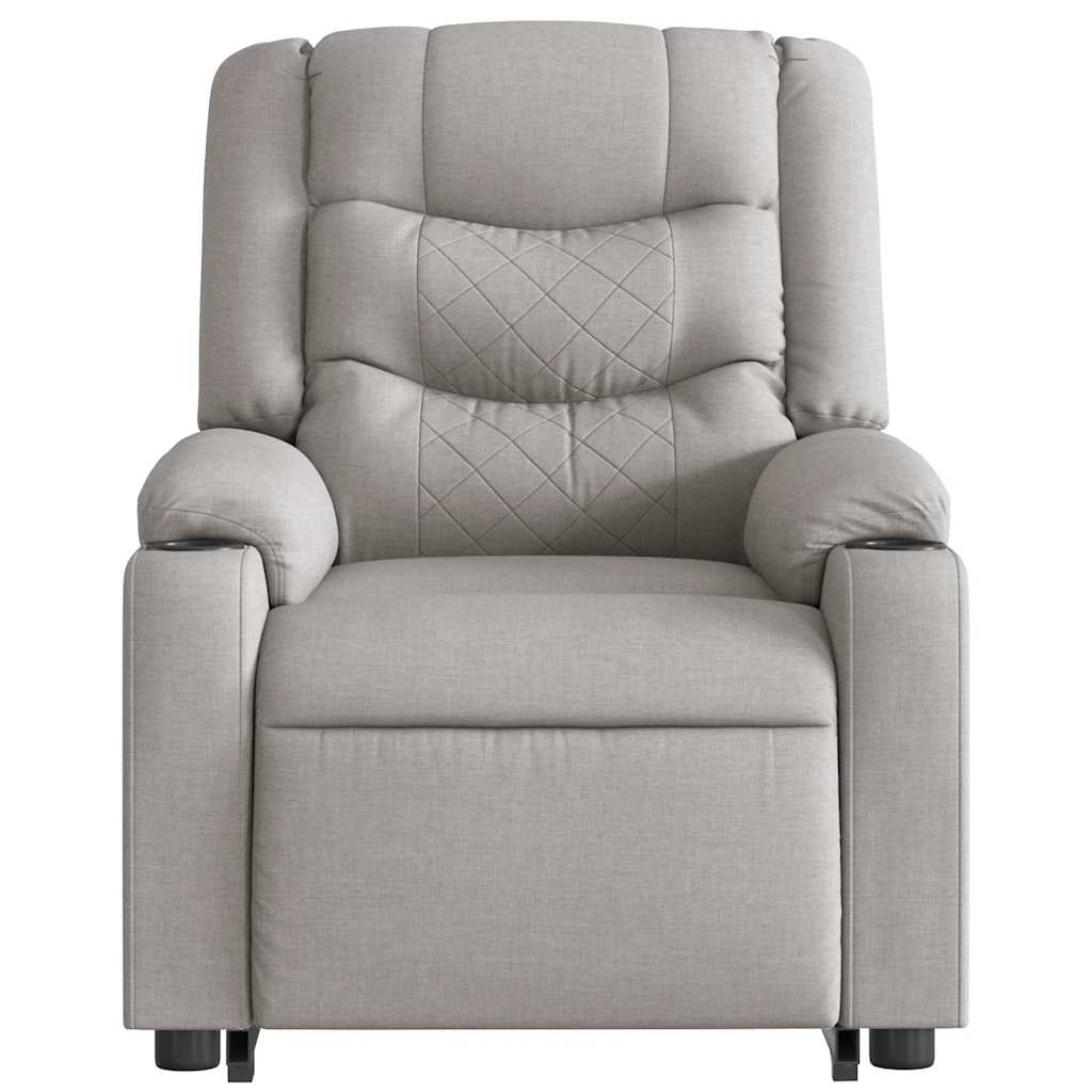 Fauteuil de massage avec aide à la verticalisation en tissu gris nuage