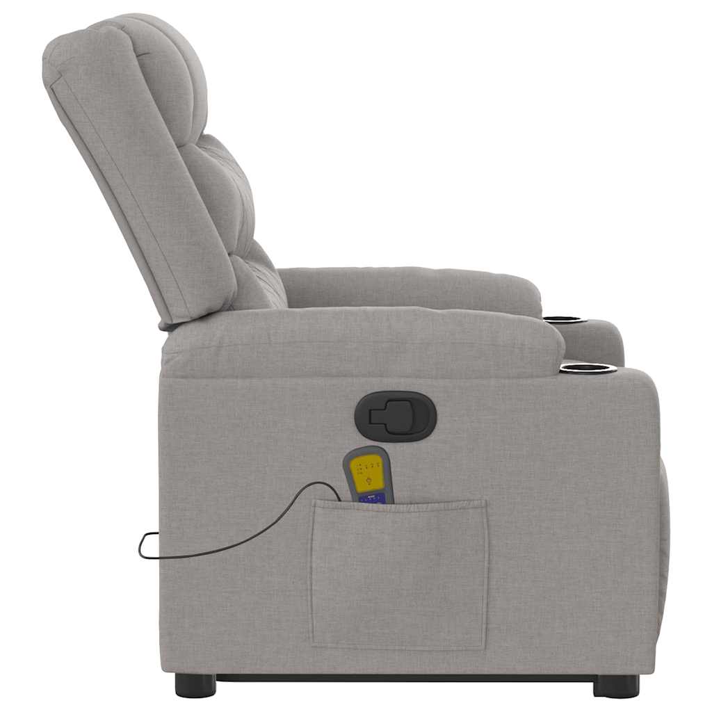 Fauteuil de massage avec aide à la verticalisation en tissu gris nuage
