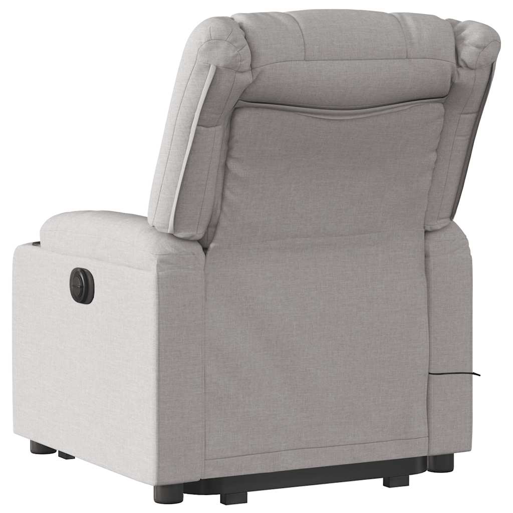 Fauteuil de massage avec aide à la verticalisation en tissu gris nuage