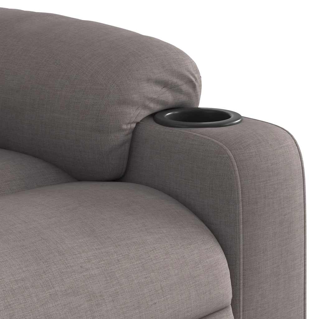 Relaxsessel mit Aufstehhilfe Elektrisch Taupe Stoff