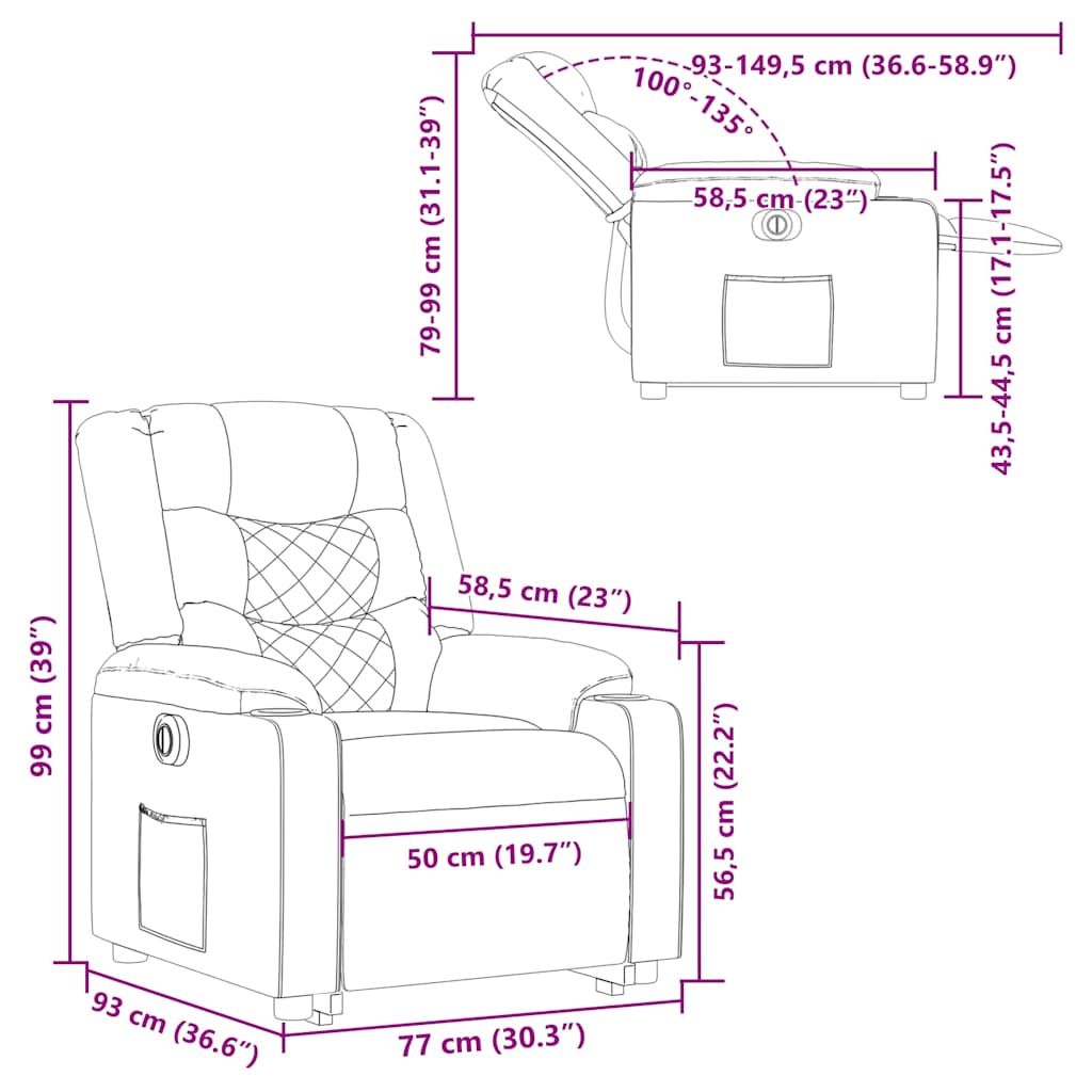 Relaxsessel mit Aufstehhilfe Elektrisch Taupe Stoff