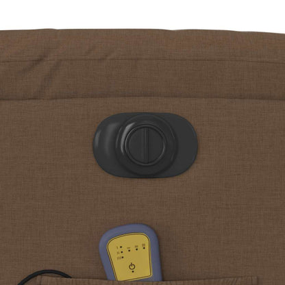 Elektrischer Massagesessel mit Aufstehhilfe Braun Stoff