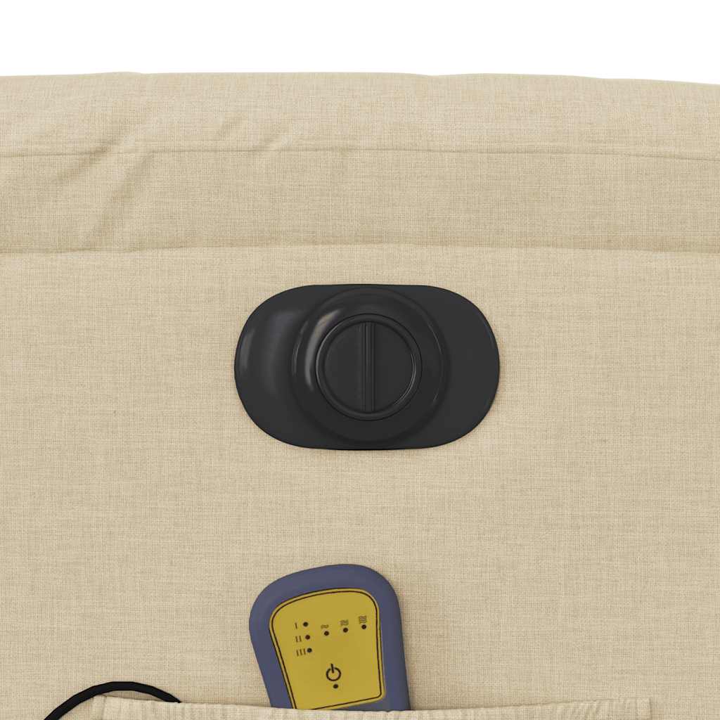 Elektrischer Massagesessel mit Aufstehhilfe Creme Stoff
