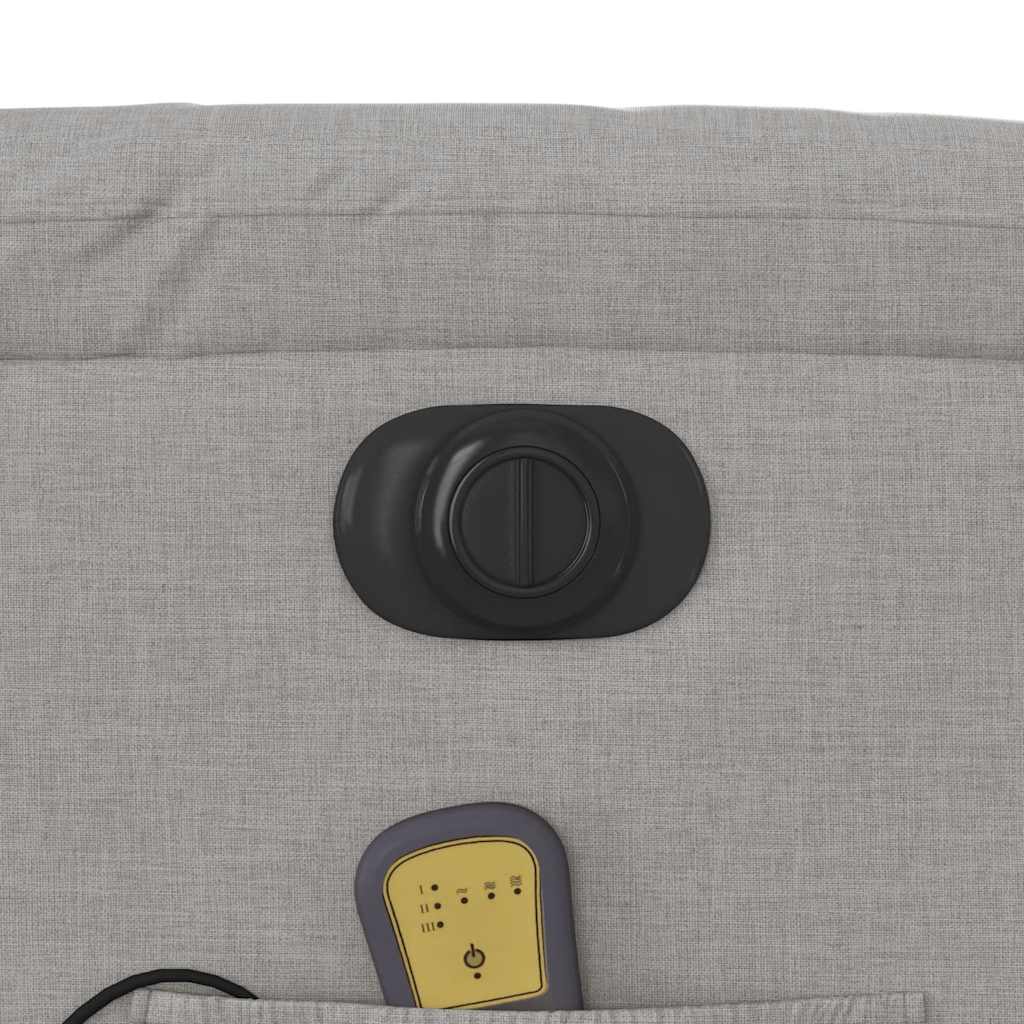 Massagesessel mit Aufstehhilfe Elektrisch Wolkengrau Stoff