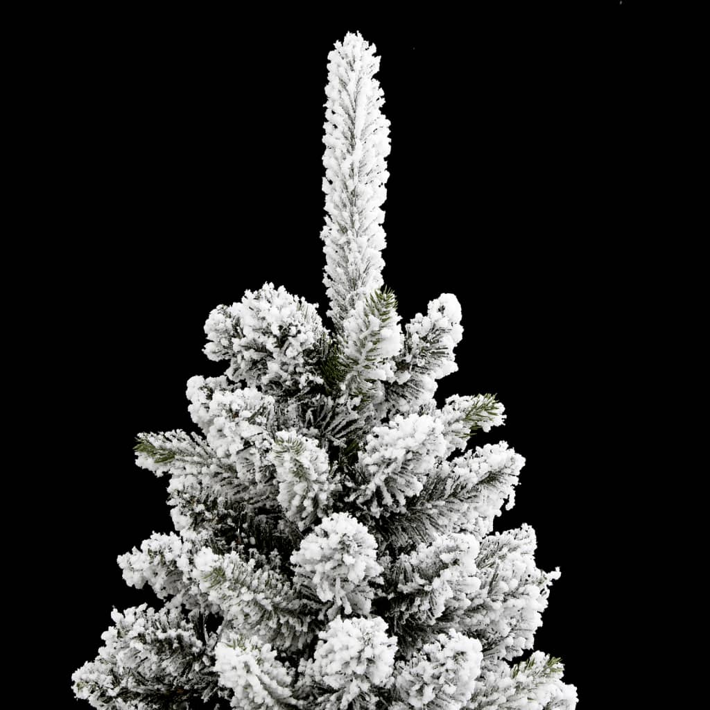 Künstlicher Weihnachtsbaum Schlank mit Schnee 150 cm PVC & PE