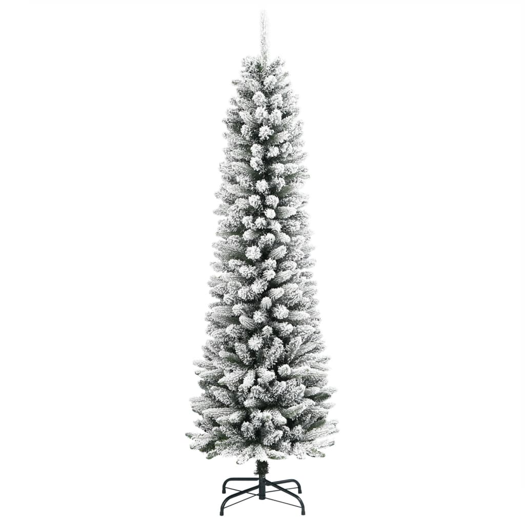 Sapin de Noël artificiel Slim avec neige 180 cm PVC &amp; PE